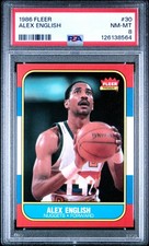1986 FLEER #30 ALEX ENGLISH PSA 8