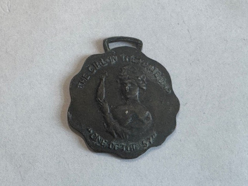 WF-016 Vintage 1920s HEINZ 57 FOODS WATCH FOB THE GIRL IN THE WHITE CAP