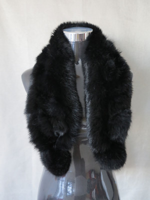 100% real rabbit fur scarf /fur collar /black wrap/cape 100cm shipping free 100% real rabbit fur scarf /fur collar /black wrap/cape 100cm shipping free