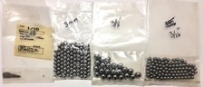 ASSORTED BALL BEARINGS 4 DIFFERENT SIZES 3/8", 3MM, 1/16",  3/16" LOT OF 4