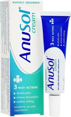 Anusol Cream Haemorrhoid Relieves Discomfort Itching Shrinks Piles -3 Way Action