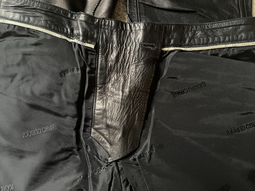 Roberto Cavalli Lederhose Schwarz mit Frontschnürung Gr.S - Bild 10 von 10