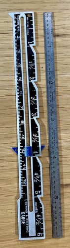 Vtg Lot of 2 Metal 6" Aluminum Sewing & Knitting Gauge Sewing Tools