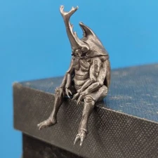 Solid Brass Japanese Rhinoceros Beetle Realistic Insect Figurine Collection