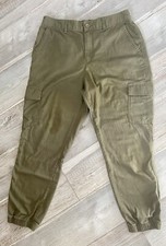 Gap Girlfriend Jogger Women's Medium Olive Pants Moss Green Lightweight Nice