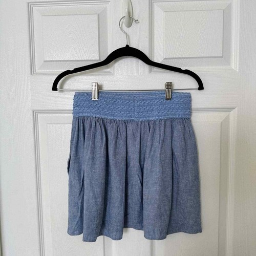 J. Crew - Chambray Flare Skirt with Crochet Detail - Size XS - Picture 2 of 5