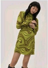 Nasty Gal Wave Print High Neck Mini Dress