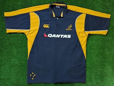 T-shirt Vintage Rugby Canterbury - Wallabies (Australie) - Taille Medium - Occasion