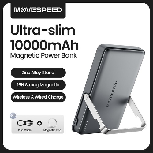 MOVESPEED S10 Slim Magnetic Power Bank 10000mAh PD20W Portable Charger Wireless - Photo 16 sur 35