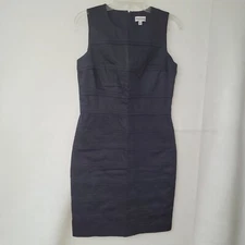 Marvin Richards Dress Womens 6 Black Sheath Pleated Stretch Minimalist Classic