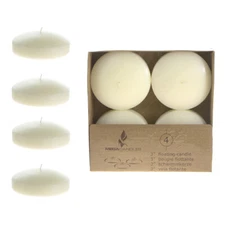 Mega Candles - Unscented 3" Floating Disc Candles - Ivory, Set of 12