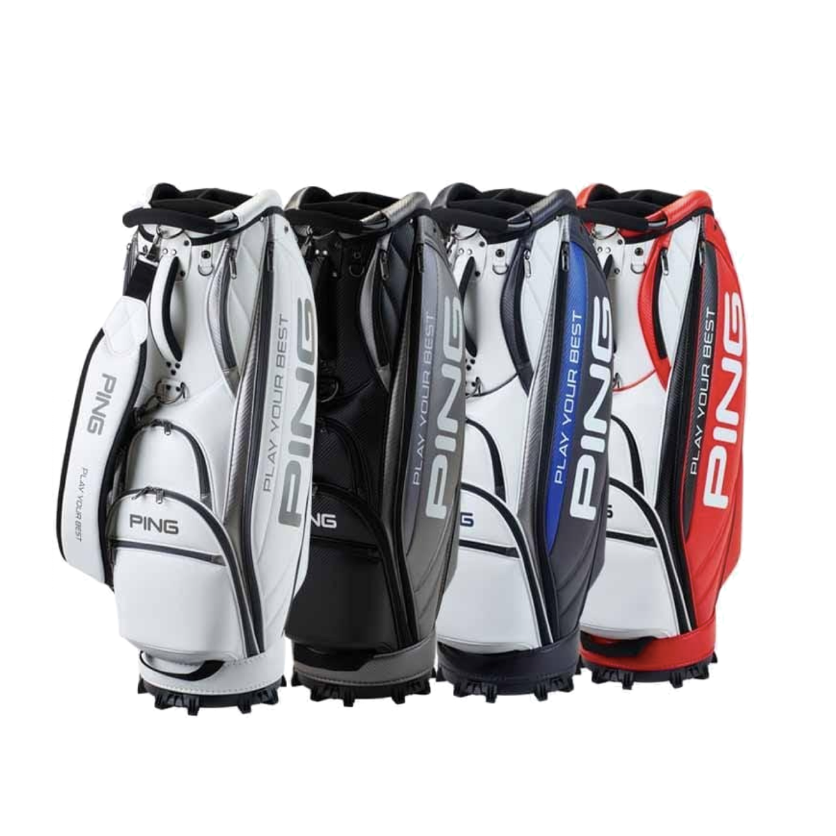 PING キャディバッグ PLAY YOUR BEST ホワイト Ping Golf Soft PU Cart Bag 9.5in 3.2kg 5-way 2025 Model Shoe