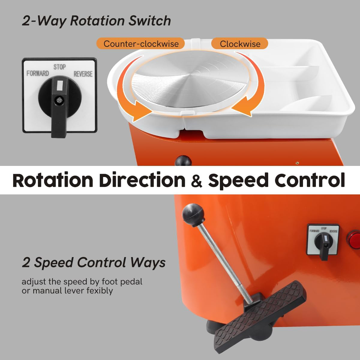 350W Electric Pottery Wheel25cm Turntable Pottery Wheels for Adults