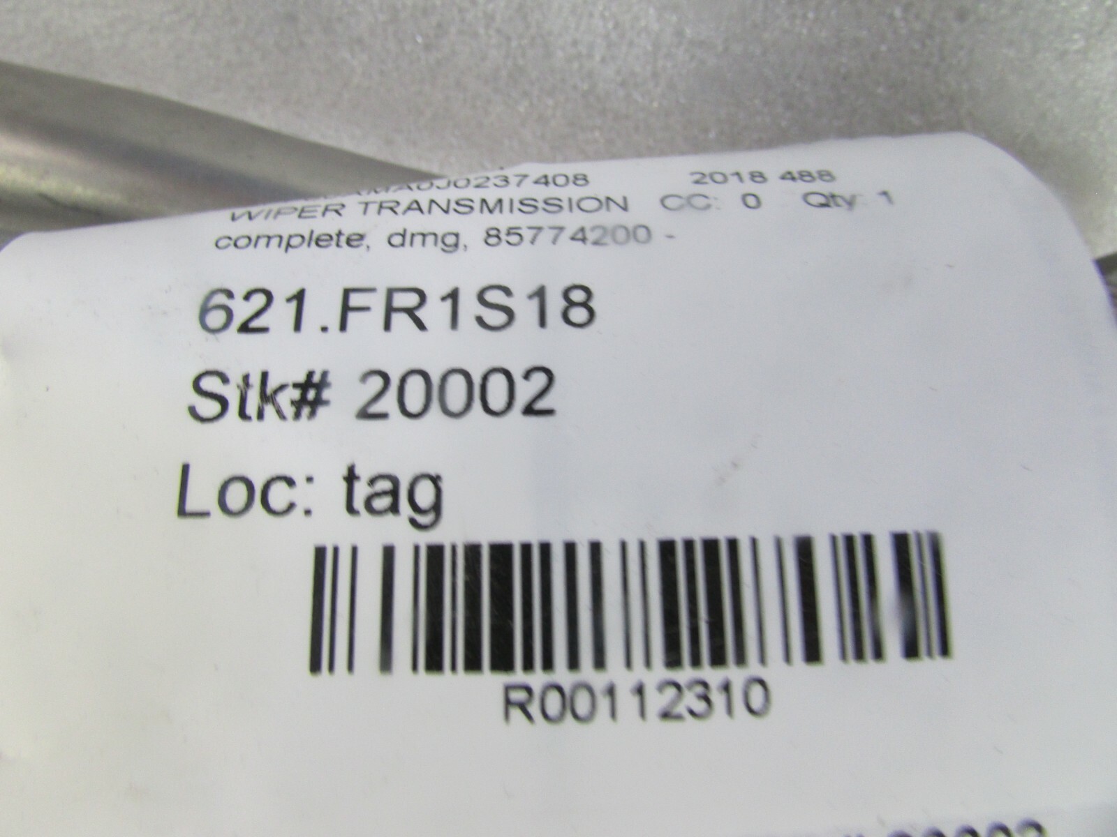 Ferrari 488, Complete Wiper Transmission, Used, Damaged P/N 85774200