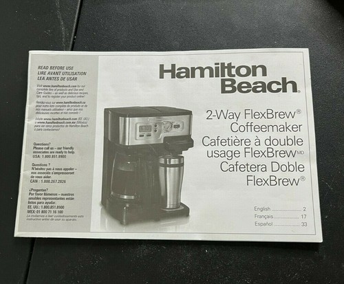 Flexbrew Coffeemaker User Manual Only 