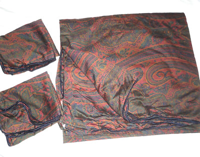 RALPH LAUREN GREYCLIFF PAISLEY SATEEN BLUE GREEN CLAY (3PC) QUEEN