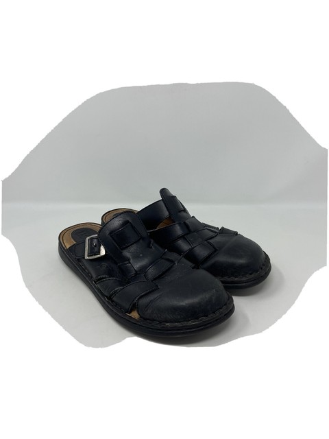 Born Black Leather Closed Toe Sandals Womens Size 9 | eBay