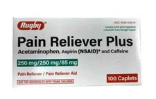 Rugby Pain Reliever Plus  Migraine Headache  100 Caplets