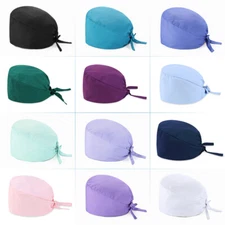 Unisex Surgical Scrub Cap Doctor Nurse Bouffant Adjustable Head Cover Work Hat