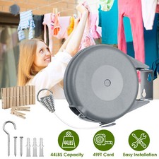 Retractable Clothesline -Heavy Duty Washing Line - 49 Feet Retracting Clothes