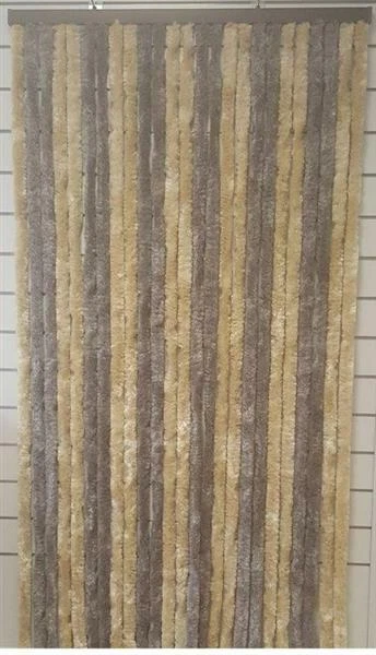 Flauschvorhang Türvorhang 100x200cm Fliegenschutz Chenille beige Zelt Terrasse - Bild 2 von 2