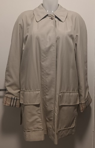 Burberry Womens Trench Coat Size Large Iconic Beige & Tartan - Picture 2 of 10