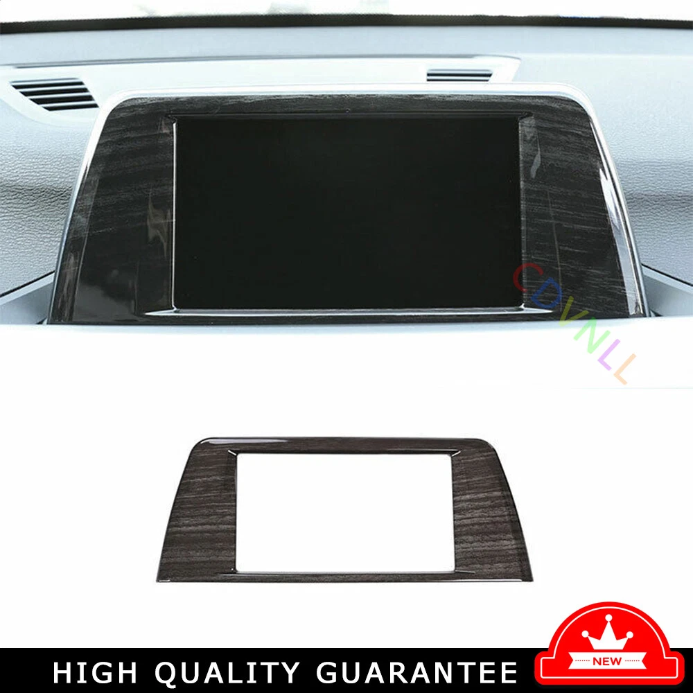 Middle Console Navigation Panel Trim For BMW X1 F48 2016-2022 Black Wood Grain