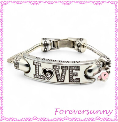 Brighton Power of Pink Love Heart Breast Cancer Ribbon Bracelet