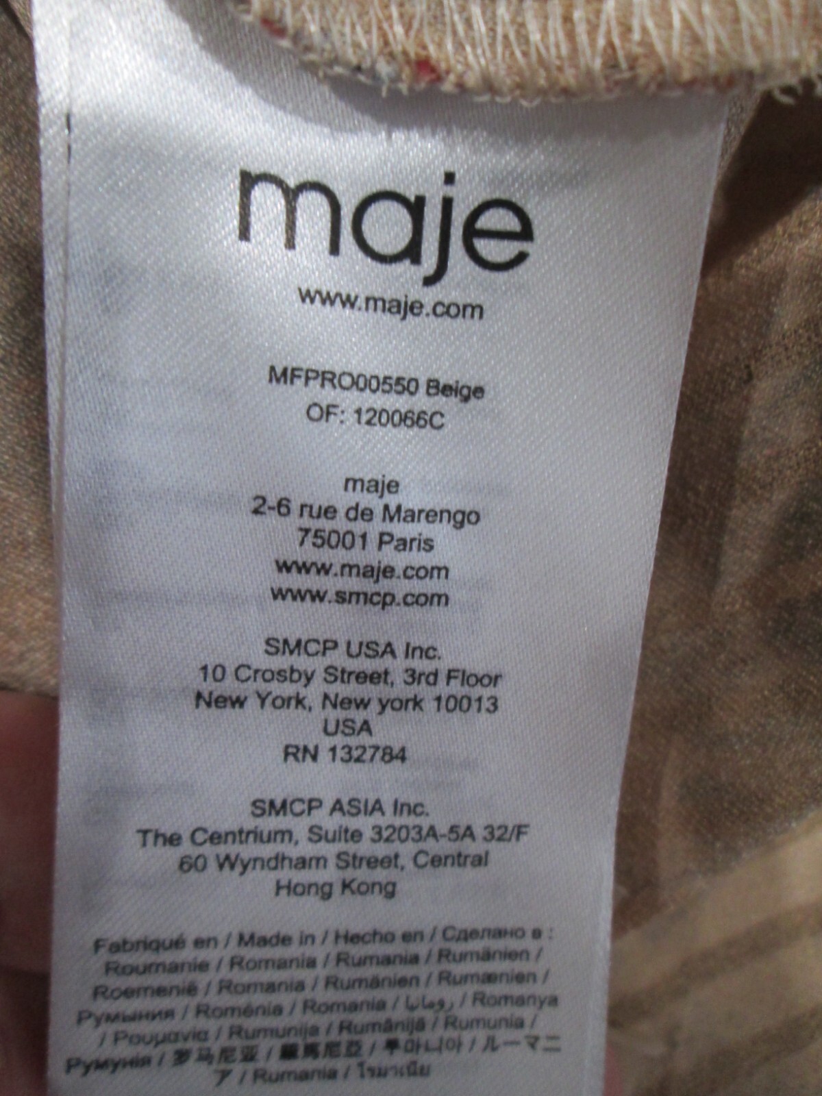 MAJE Rachel Paisley Smocked Waist Asymmetrical Maxi Dress Size 2