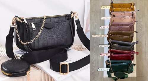 Borsa Borsetta Donna Pochette Coccodrillo Tracolla da Spalla Grande 3 in1  Casual | eBay