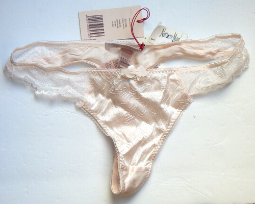 STELLA MCCARTNEY MIA LOVING SILK / LACE THONGS FLORAL WHITE sz S NEW AUTHENTIC - Picture 1 of 2