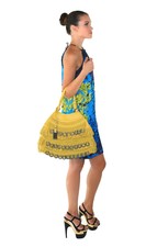 New Versace Embellished Fringed And Woven Yellow Leather Handbag