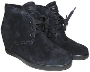 prada black suede booties