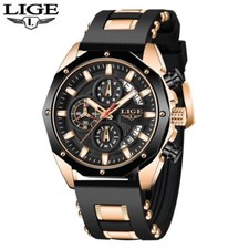 LIGE Montre de luxe pour hommes Quartz Analogique Lumineux Daté 3ATM Étanche