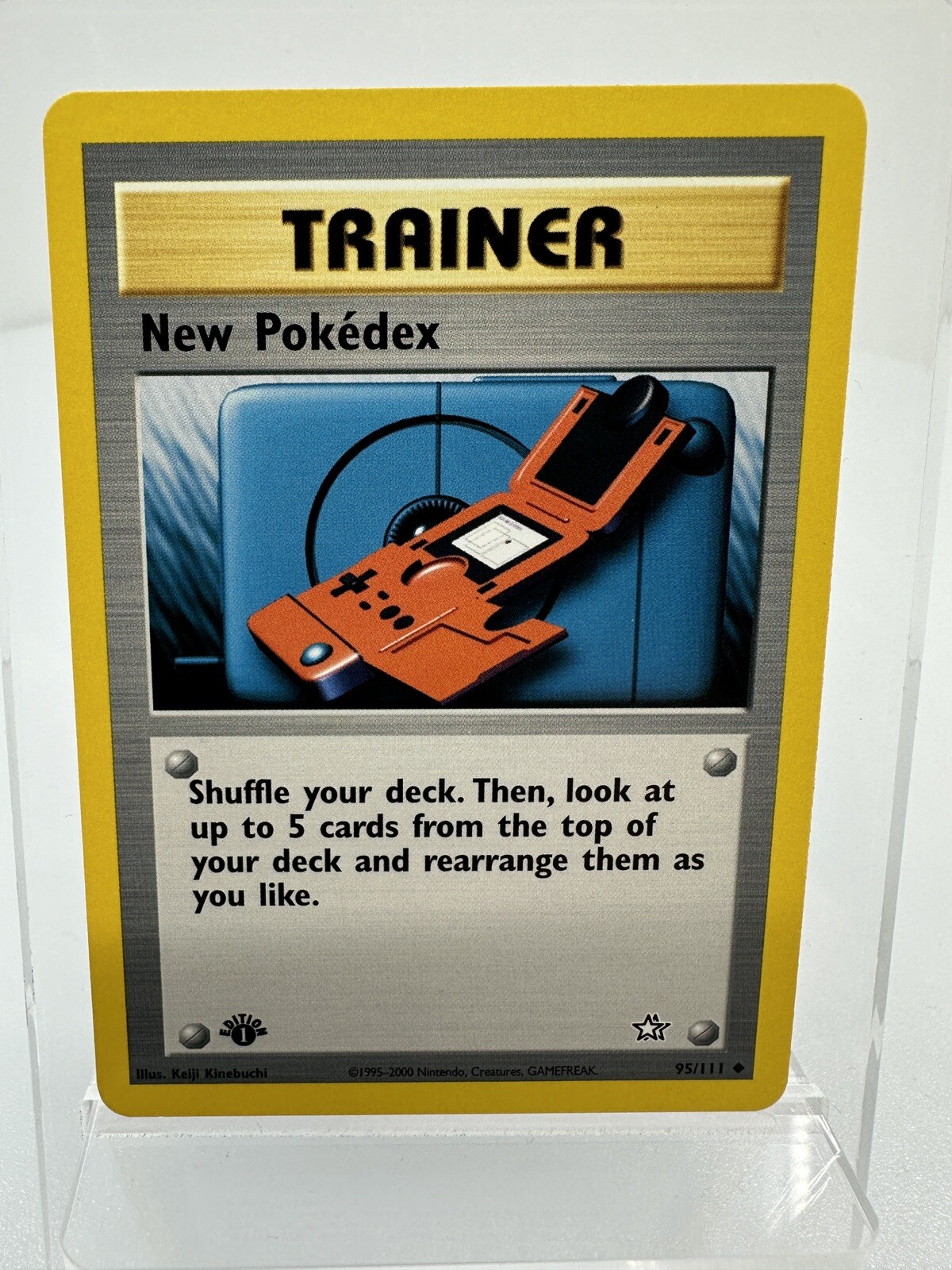Trainer New Pokedex 95/111 1st Edition Neo Genesis Pokemon Card