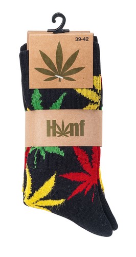 2 Paar Crew Socks "Hanf" Socken Hanfblatt Motiv Herren Damen Strümpfe grün weiss - Bild 10 von 10