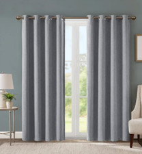 SunSmart Total Blackout Lined Panel Pair with Grommets, Silver Gray 52 x 84