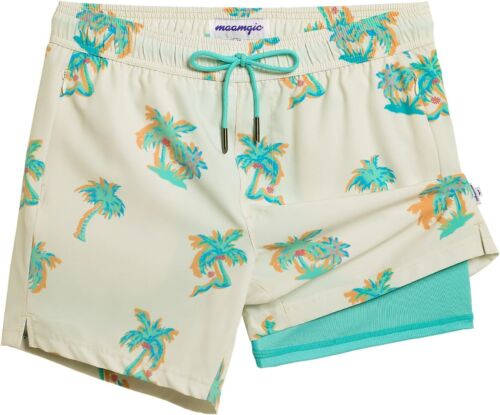Men's 5" Quick-Dry Swim Trunks with Compression Liner & Zipper Pockets
