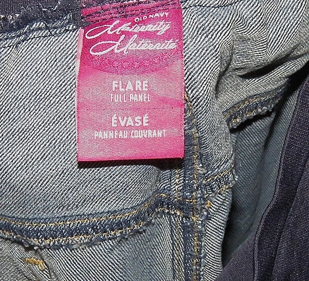 Old Navy Maternity full panel FLARE Women's 10 L Denim Blue Jeans 34W 34L VGC - Image 4 of 4