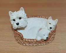 Sherratt & Simpson 446 Westie/West Highland Terrier with Pups in Basket