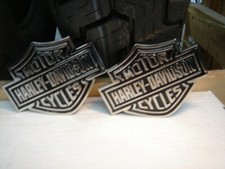 Harley Davidson Bar and Shield FLAT Chrome and Black METAL Tank Trim SET Fre Shp
