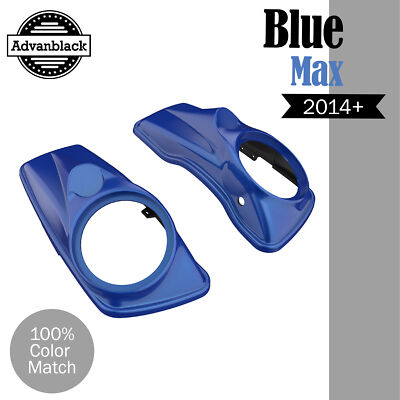 For Harley Touring 14+ Advanblack 8'' Saddlebag Speaker Lids BLUE MAX