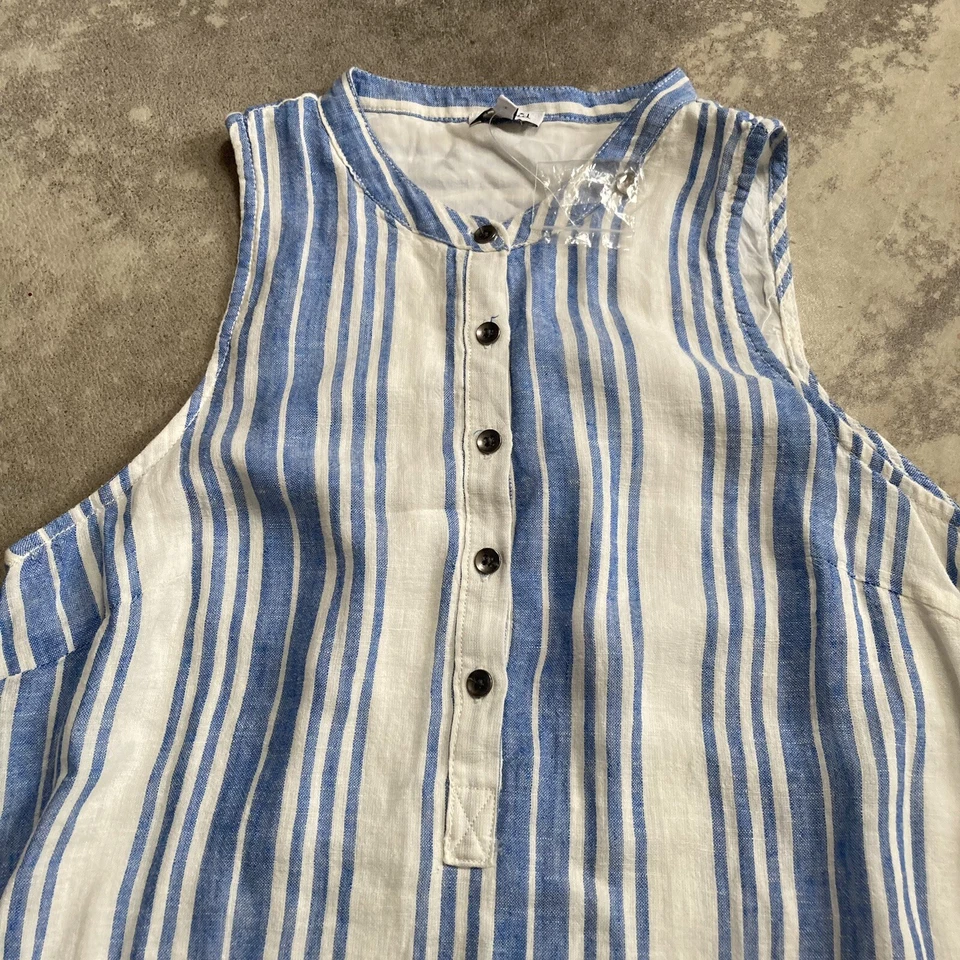 Espléndido Vestido Para Mujer Talla Pequeña Picnic Tira Henley Alto Bajo Dobladillo Sin Mangas Midi Foto 2 de 4