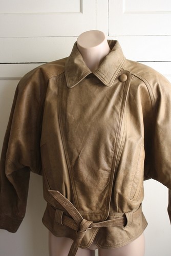 Winlit 80's Vintage Leather Light Brown Tan Jacket Size Small - Picture 3 of 11