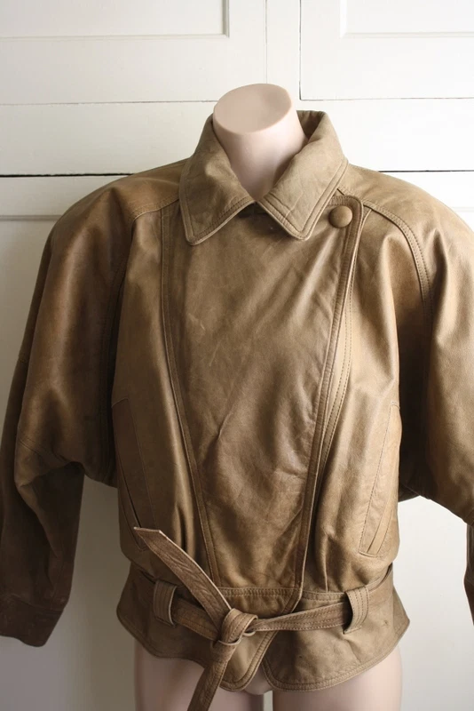Winlit 80's Vintage Leather Light Brown Tan Jacket Size Small - Image 3 of 4