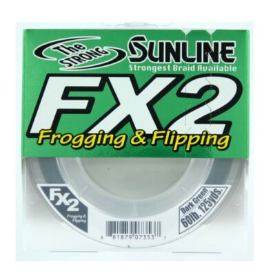 Sunline Braided Fishing Line - Sunline Fx2  60lb - Dark Green - 125 Yards