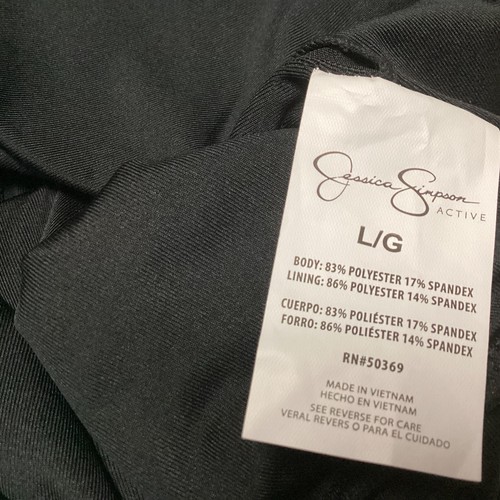 Jessica Simpson Active Sports Tank Black Crop Top Size L Yoga Built in Bra New! - Picture 5 of 6