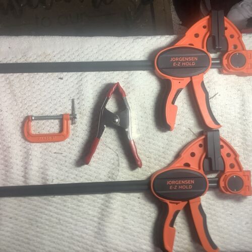 NOS JORGENSEN 2-Pk 12” Clamp/Spreaders+Pony 2” C-Clamp & 2” Bessey Spring Clamp