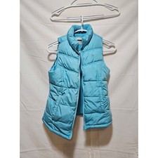 Old Navy Puffer kids Vest Fleece Lined Sleeveless Padded Quilted Blue XL