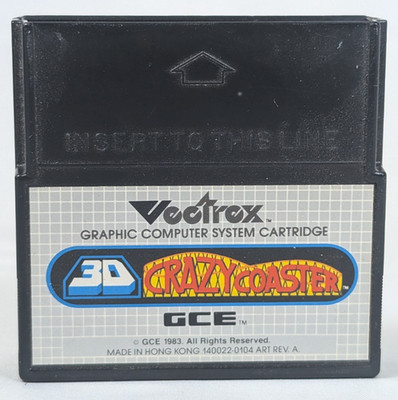3D Crazy Coaster (Vectrex 1983) Game Cart Only - Tested Working RARE